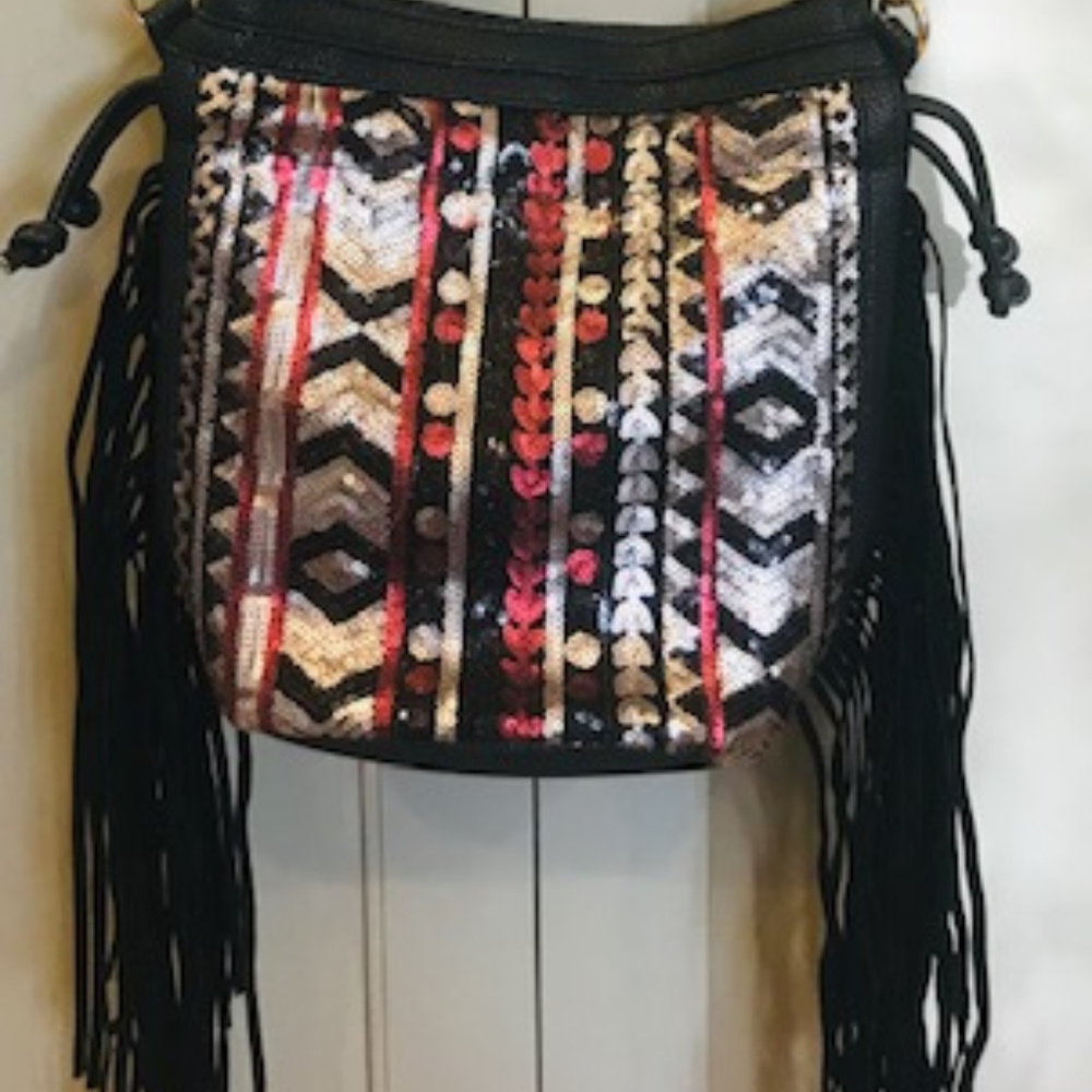 NWT LF Sequins Bag With Fringe - Picture 4 of 6